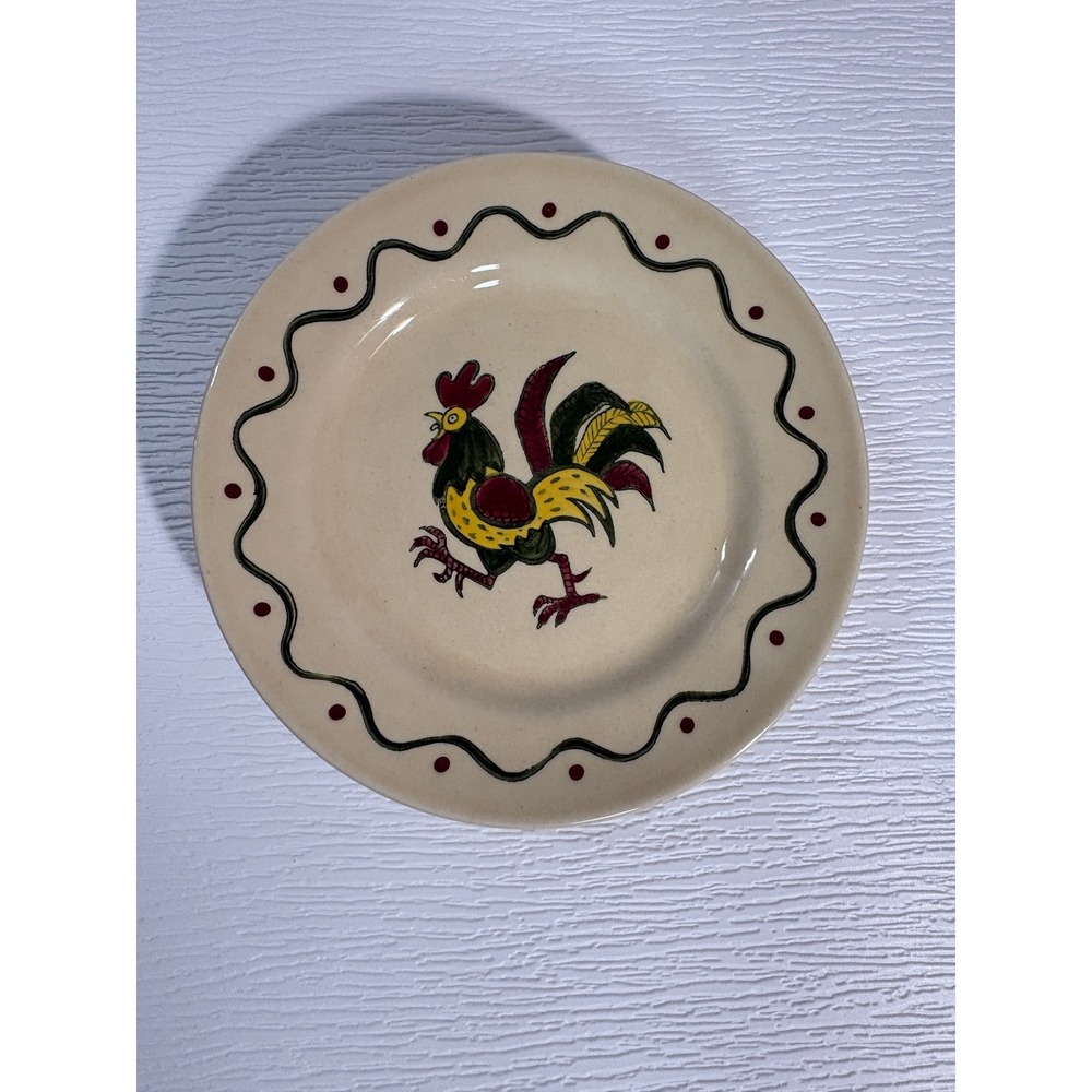 Vintage Metlox Poppytrail Provincial Rooster Salad Plates Set of 4 CA S0052